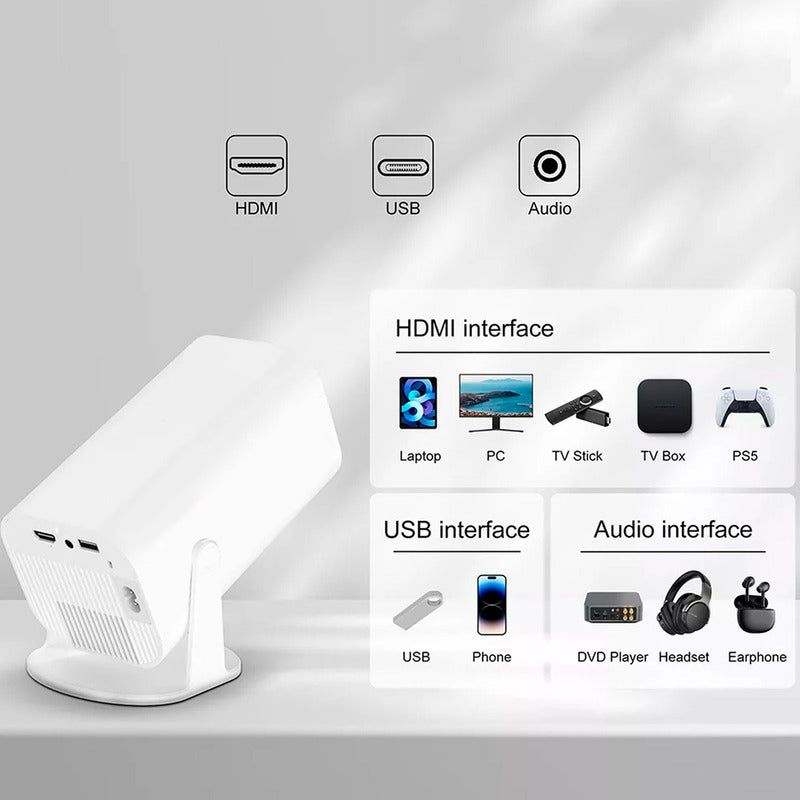 Proyector Smart Portátil 1000lm Android 11.0 Ultra Hd 120p