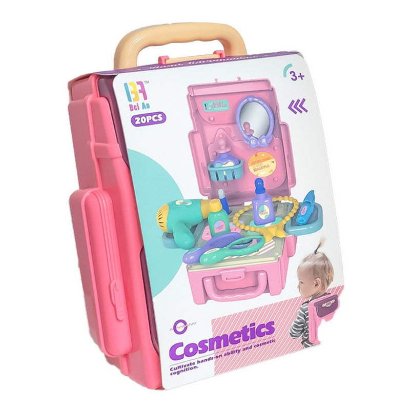 Mochila Juguete Mini Cosmeticos Maquillaje 20 Piezas Niñas