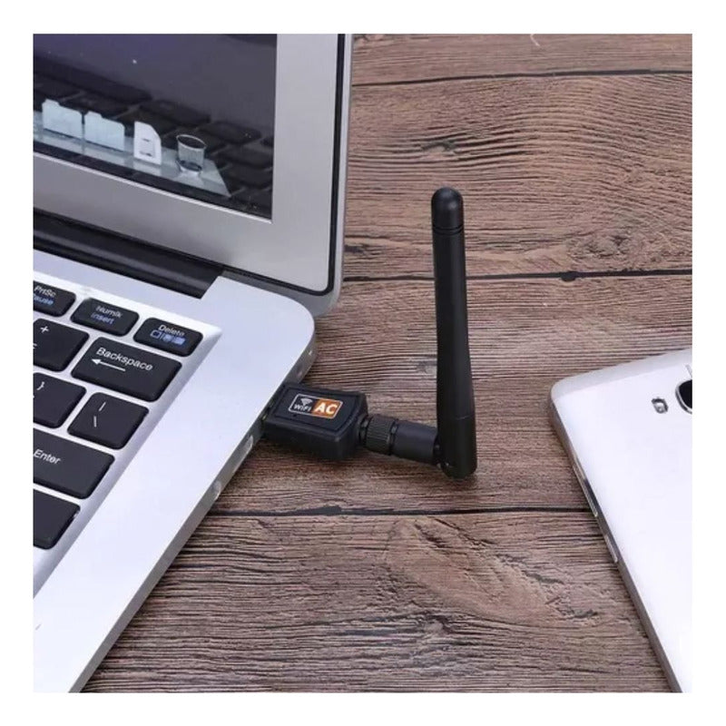 Adaptador Wifi Usb 5g Y 2.4g Con Antena Doble Banda 600mbps
