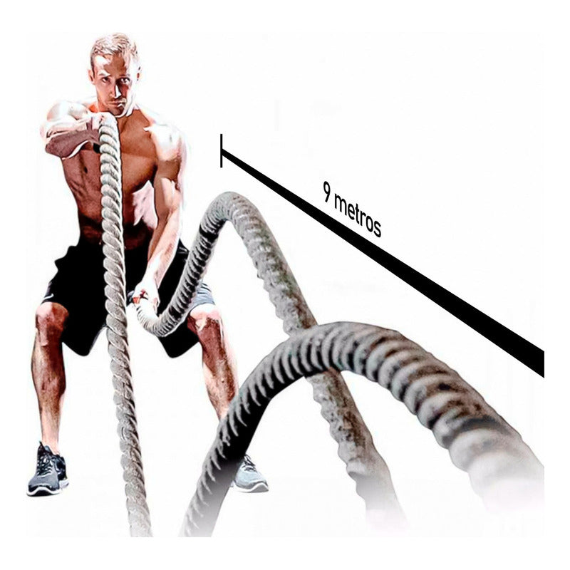 Cuerda Crossfit Battle Rope Correa 9 Metros X 38 Milimetros