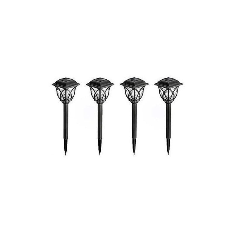 Pack 4 Luces Solares Jardin Estaca Con Sensor Estilo Ingles