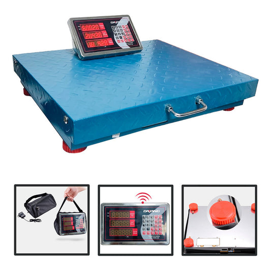 Balanza 600kg Cabezal Inalambrica 100mtrs Recargable 50x60cm