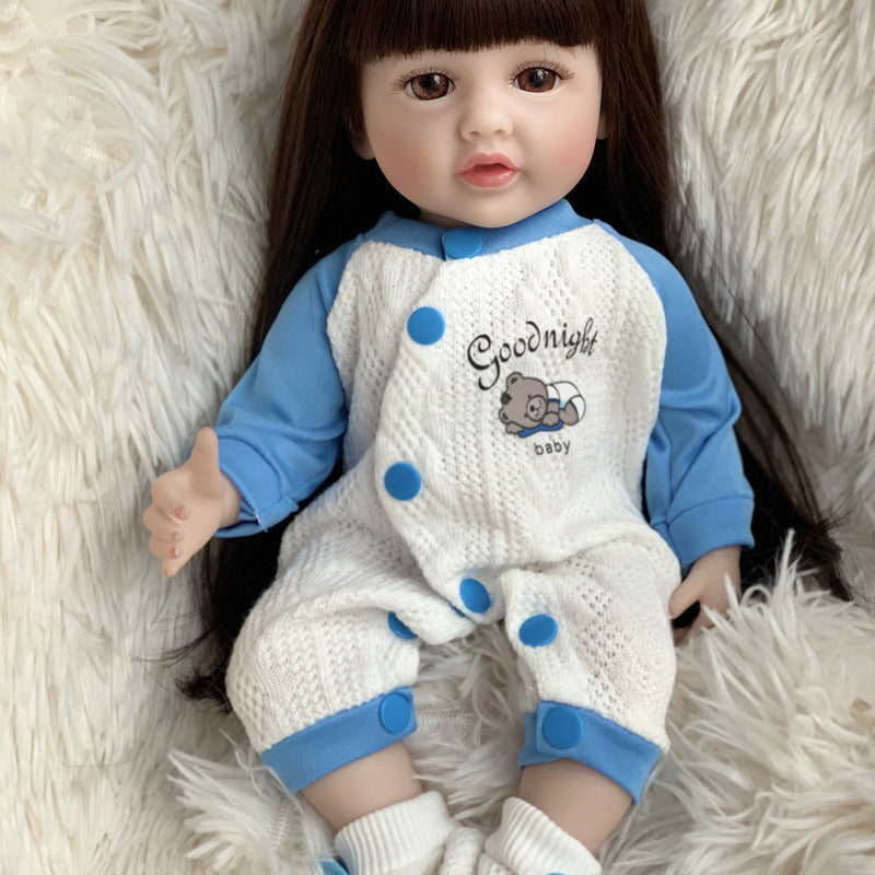 Muñeca Reborn Bebe Super Realista 55cm Silicona Lovely