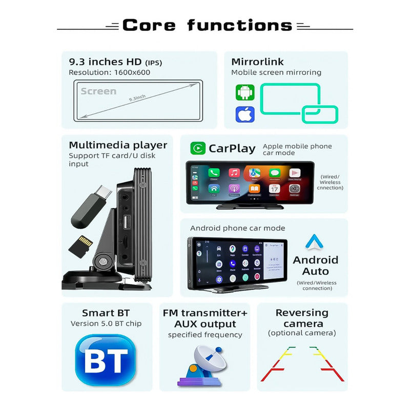 Pantalla Auto Radio Gps 10 Pulgadas Android Car Y Apple carplay