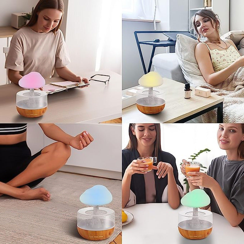 Humidificador Nube Lluvia Aire Difusor De 280ml Aromaterapia