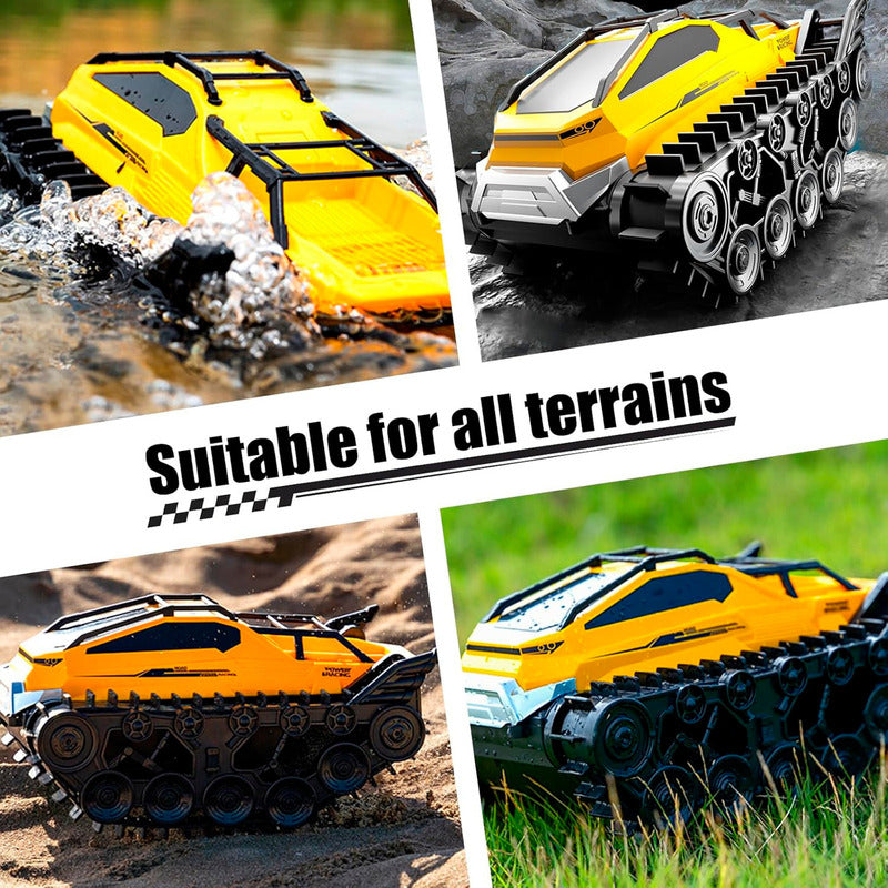 Tanque Anfibio Tierra Agua Control Remoto Todo Terreno Oruga
