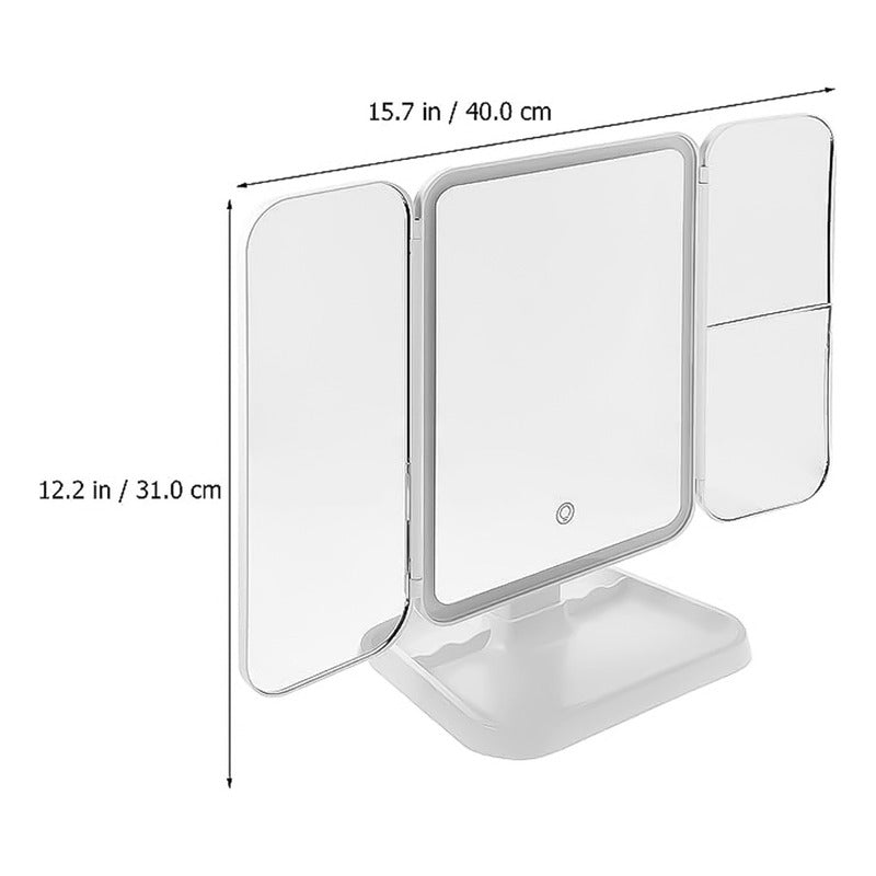 Espejo Maquillaje Profesional 22 Led Aumento Plegable Grande