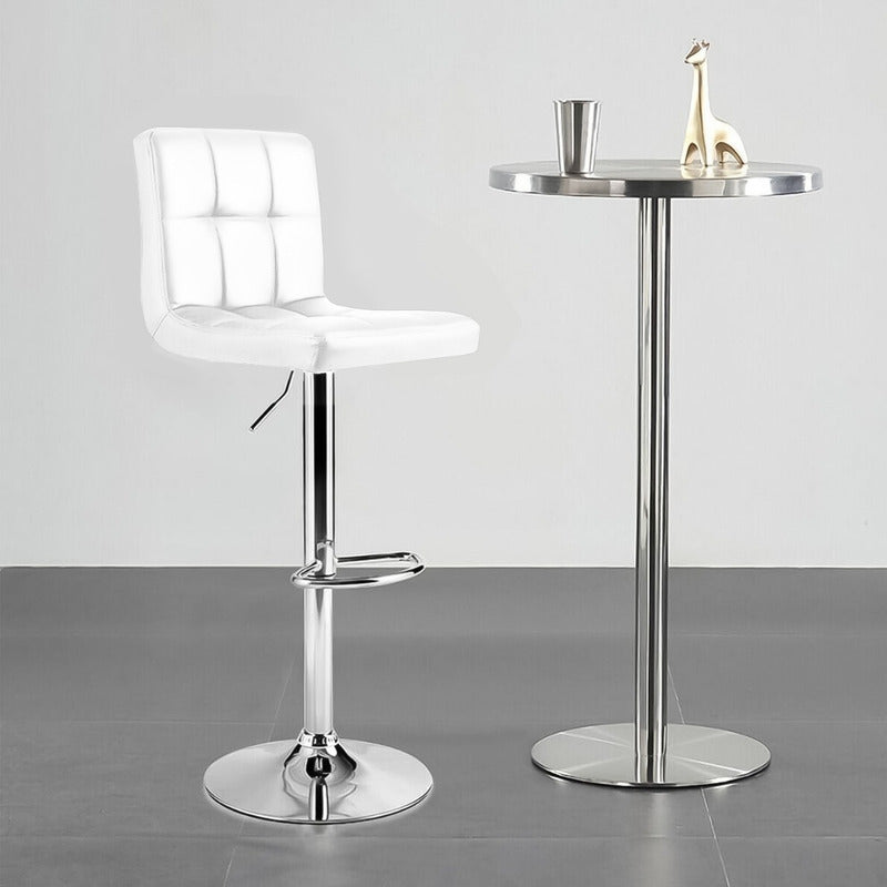 2 Silla Piso Bar Taburete Respaldo Ecocuero Altura Acolchado