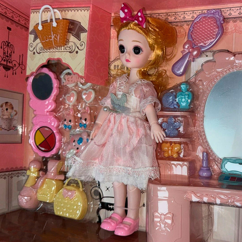 Muñeca Fashion Doll Con Peinadora Y Accesorios Home Princess