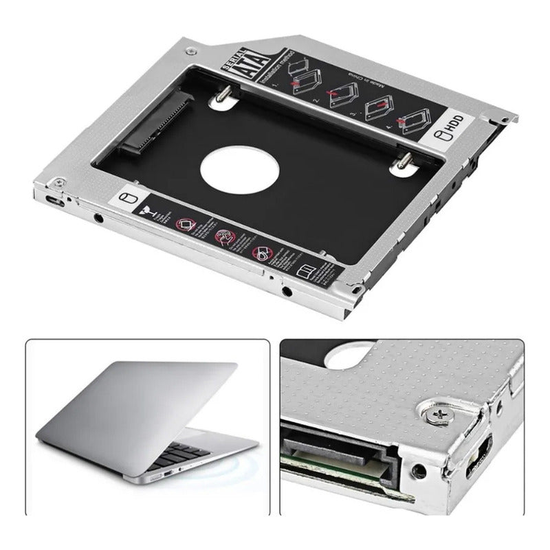Case Cofre Disco Duro Solido Ssd Hdd 9.5mm Slot Cd/dvd-rom