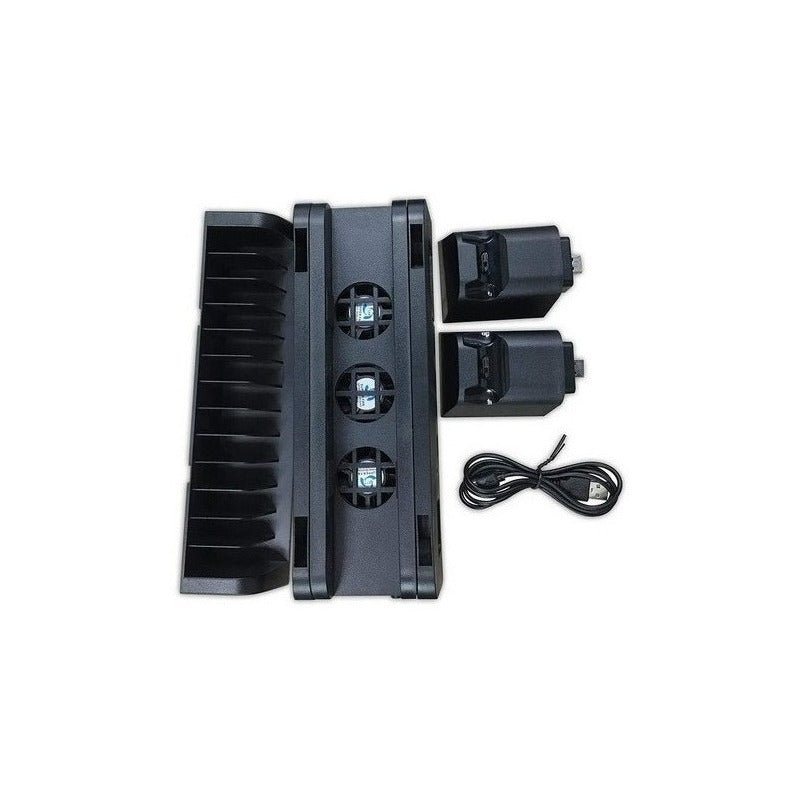 Soporte Base Ps4 Para 2 Dualshock Con Ventilador Y Juegos