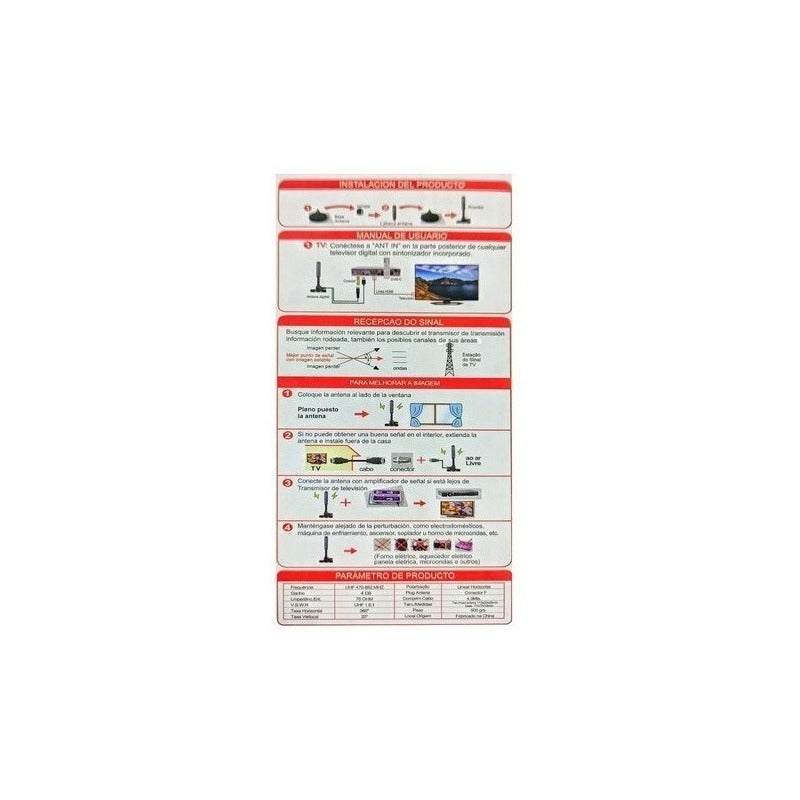Antena Tv Digital Interior Hd Amplificada Por Usb