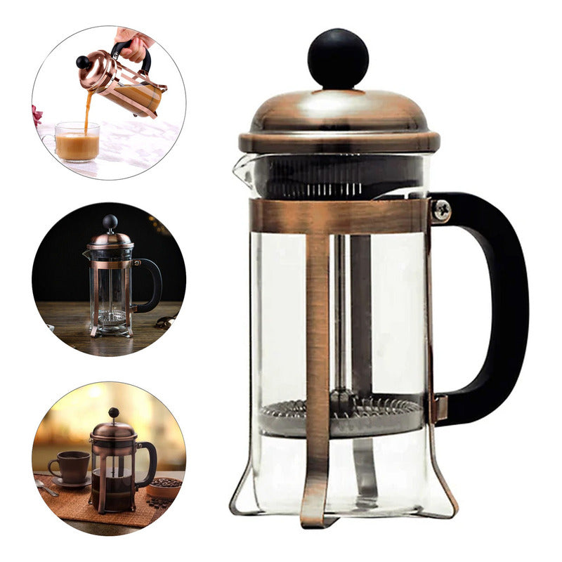 Prensa Francesa De Bronce Cafetera 1 Litro Greenbank Coffe