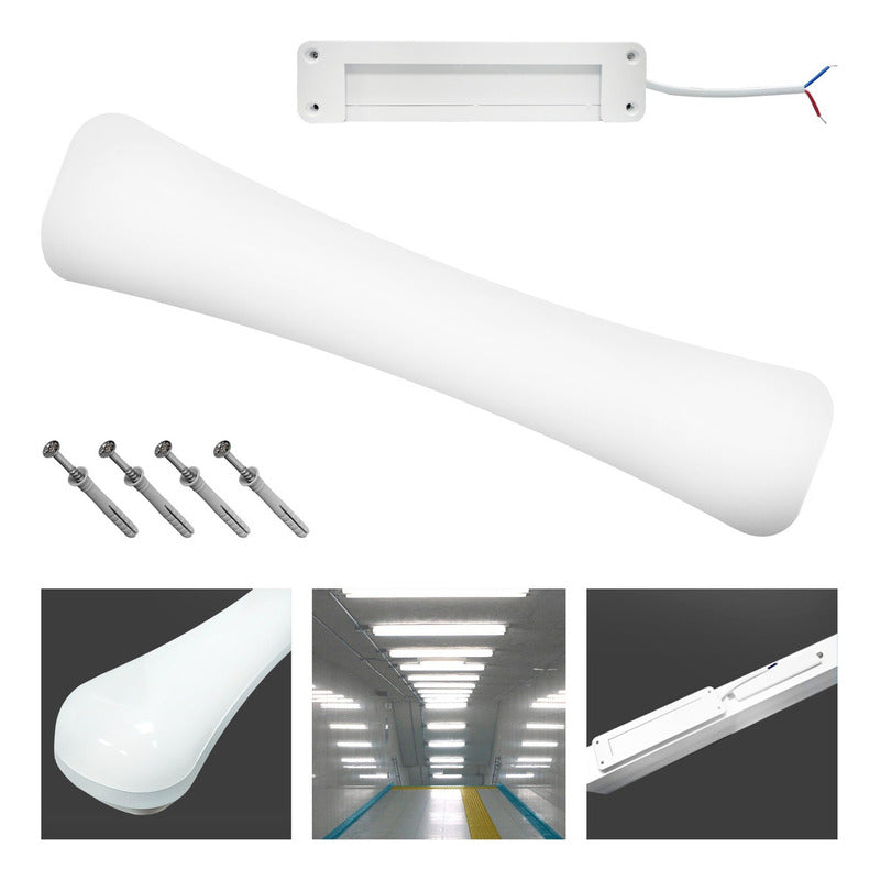 Tubo Led Foco 18w Base Techo Pared Luz Fria Curvo 40cm