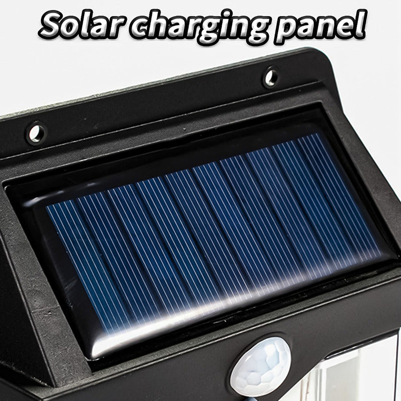Farol Solar Aplique Pared 2 Led Sensor Movimiento Luz Cálida