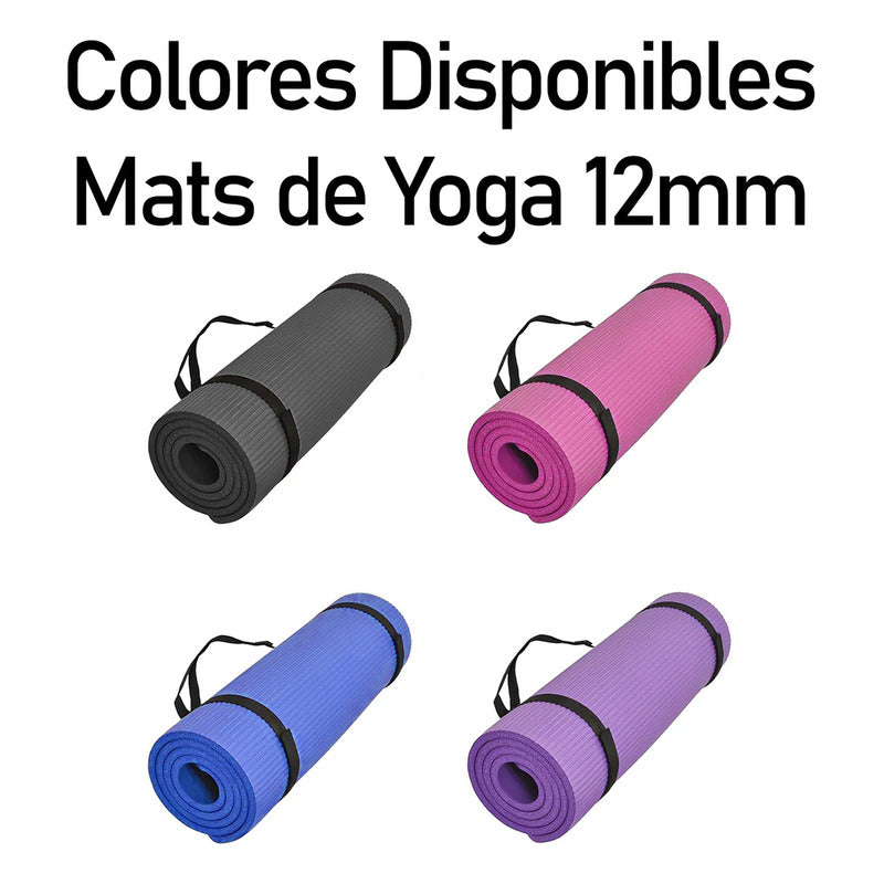 Mat Yoga 12 Mm Alfombra Resistente Gruesa Varios Colores