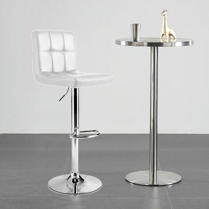 2 Silla Piso Bar Taburete Respaldo Ecocuero Altura Acolchado