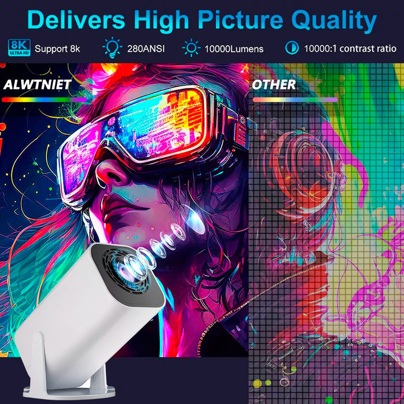 Proyector Smart Portátil 1000lm Android 11.0 Ultra Hd 120p