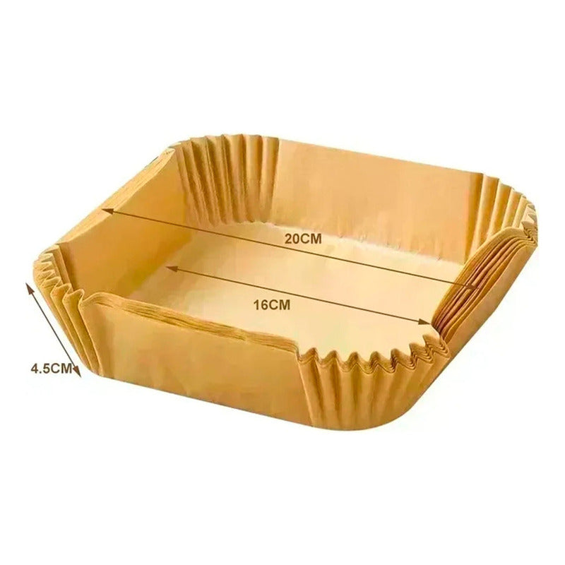200 Forro Freidora Airfryer Papel Antiadherente Desechable Cuadrado