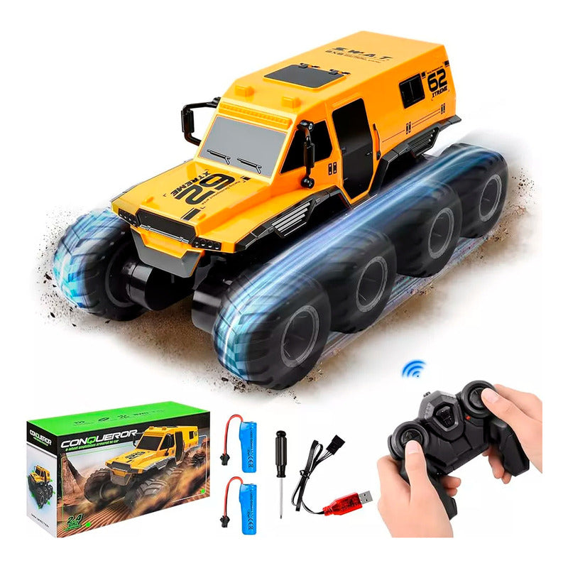 Carro Anfibio A Control Remoto Swat 8x8 2.4ghz Todo Terreno