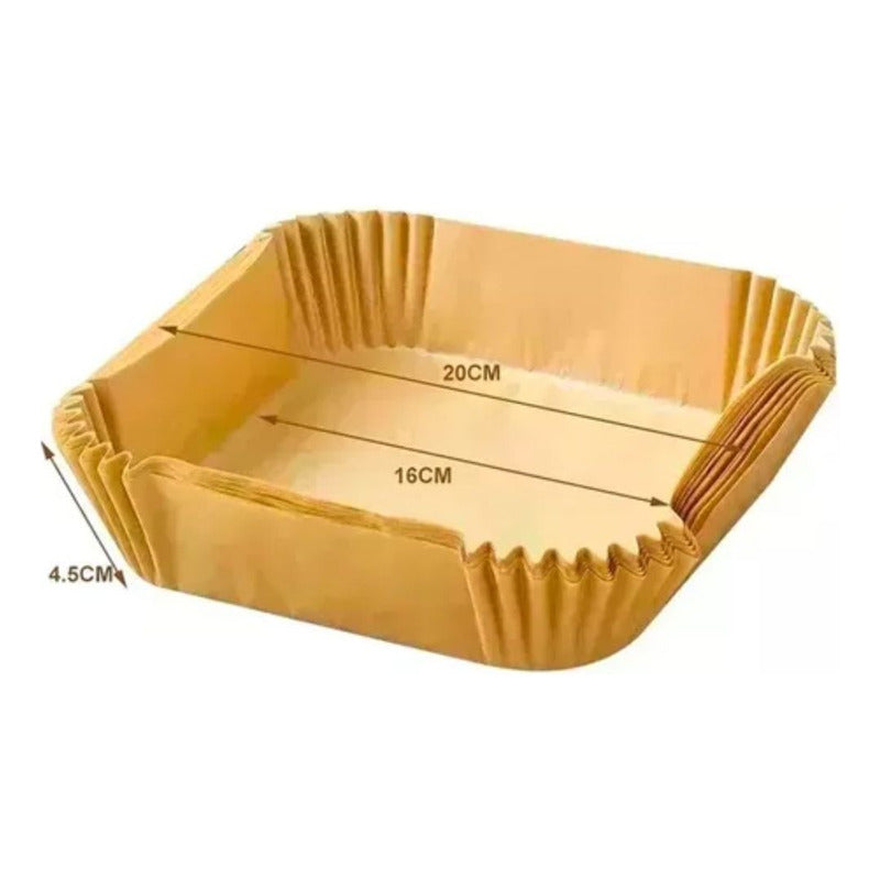 50 Forro Freidora Airfryer Papel Antiadherente Cuadrado 16cm
