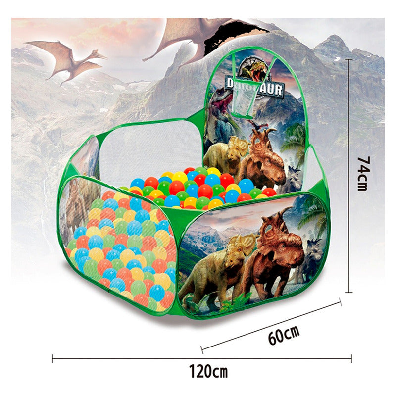 Piscina + 100 Pelotas 120cm Niños Dinosaurio Tienda Jurásica