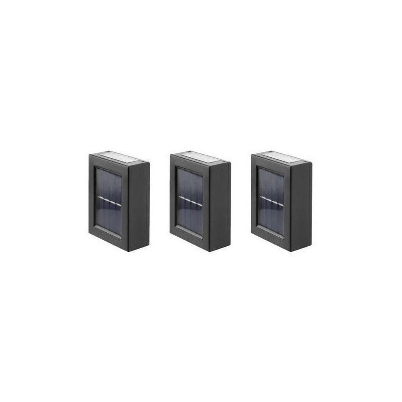 Pack 3 Foco Luz Aplique Solar Led Pared Exterior Luz Calida
