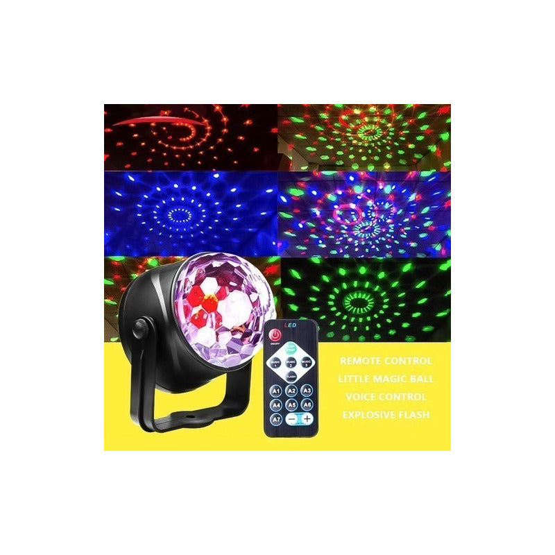 Bola Disco Led Rgb Rítmica Giratoria Luces Para Fiesta