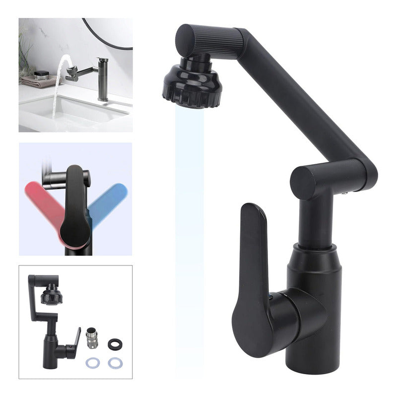 Llave Lavamanos Monomando Giratoria 360 Acero Inoxidable