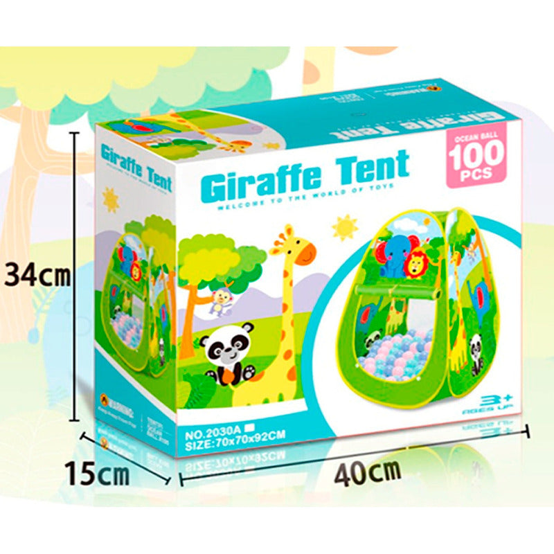 Carpa Infantil Piscina 100 Pelota Mundo Animal Juego Niños