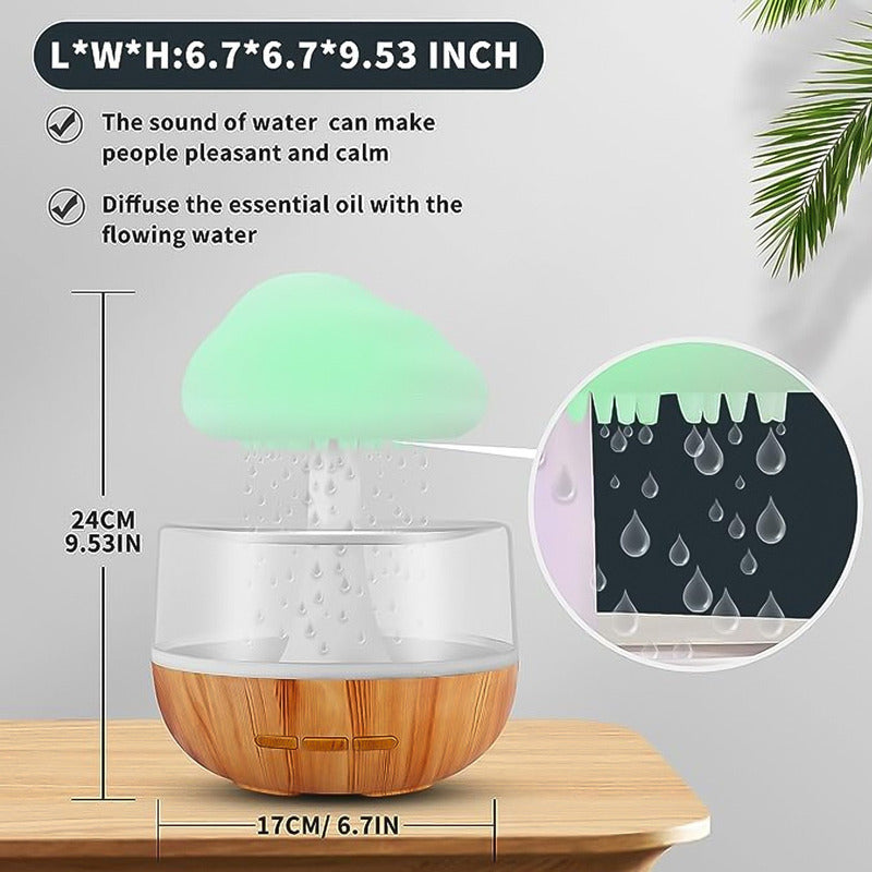 Humidificador Nube Lluvia Aire Difusor De 280ml Aromaterapia