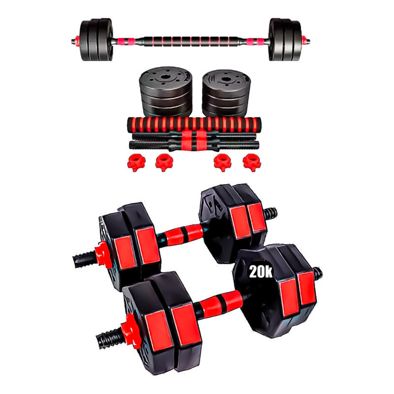 Set Mancuernas Pesas Ajustables 20kg Fitness Hexagonal