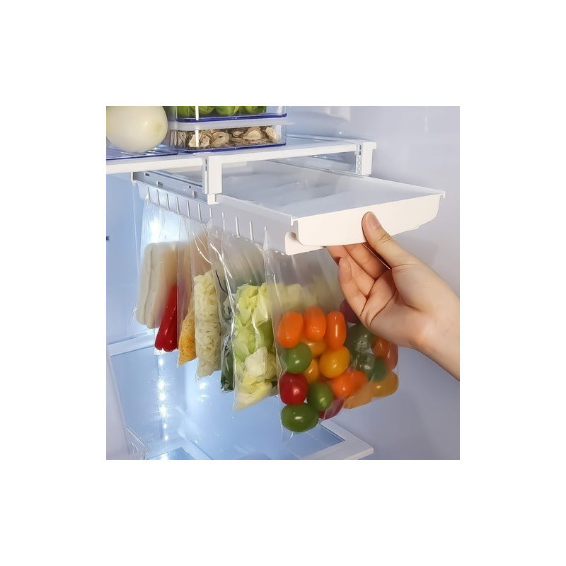 Organizador Bolsas Refrigerador Con Rieles Y Bolsa Zip