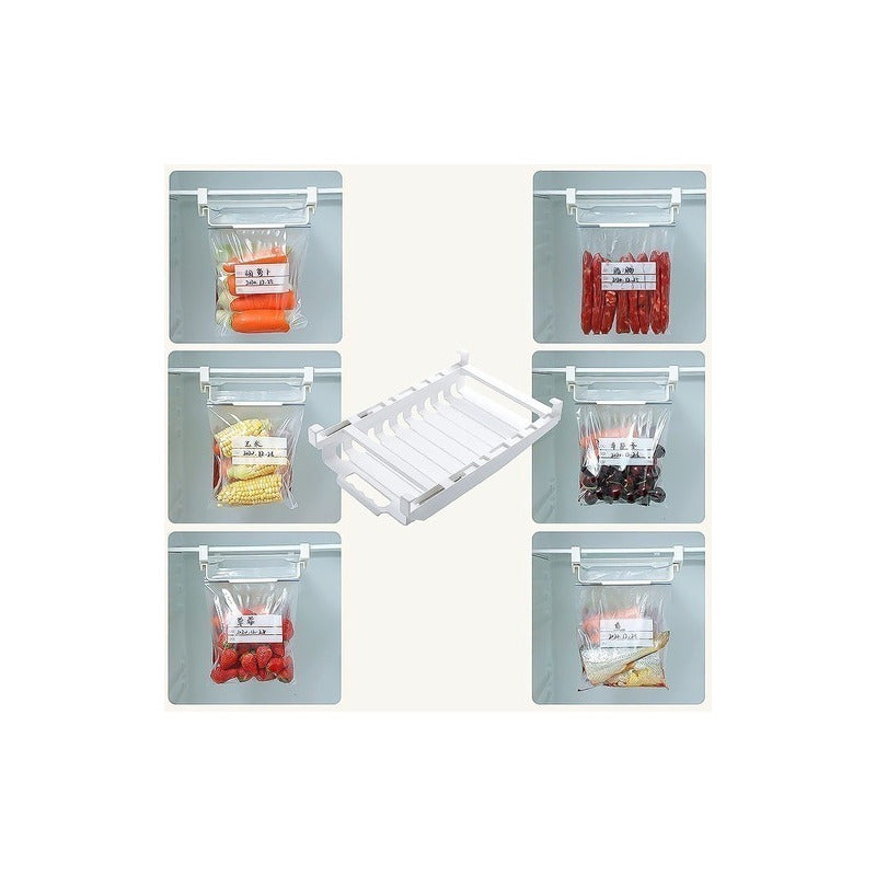 Organizador Bolsas Refrigerador Con Rieles Y Bolsa Zip