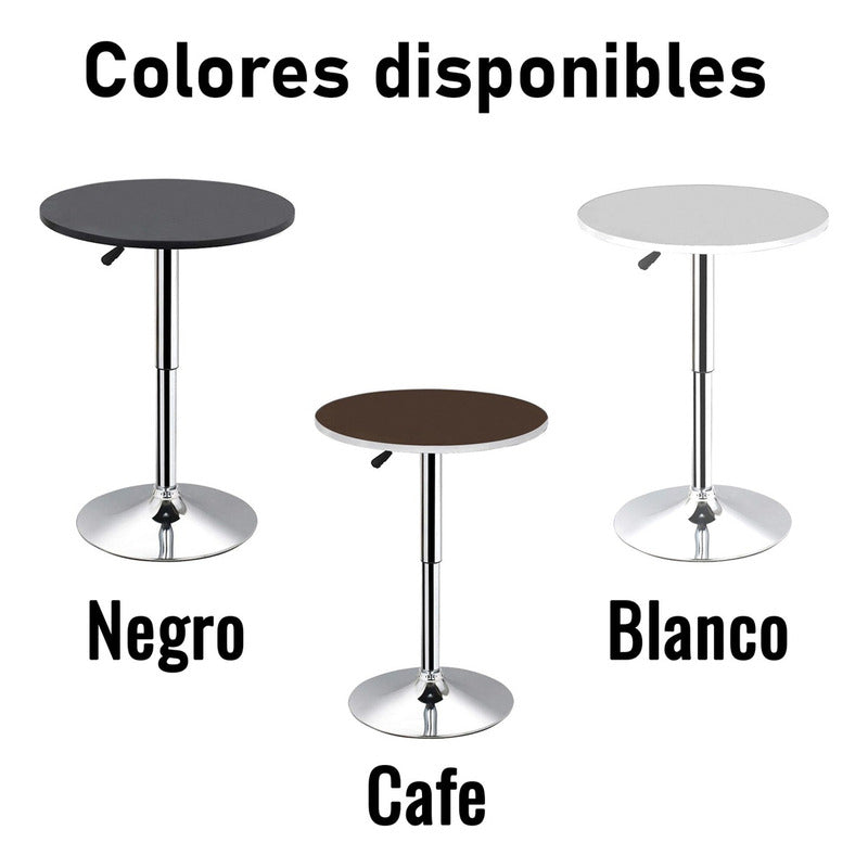 Pack 2 Mesa Bar Altura Ajustable 60x93cm Diámetro Comedor