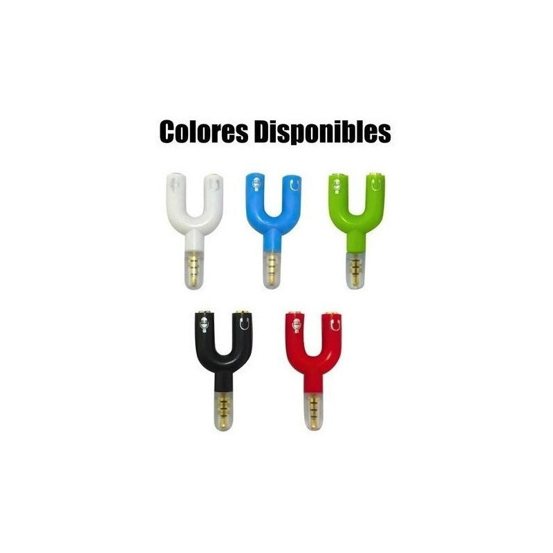 Adaptador Audio Microfono 2 X 1 Auxiliar 3.5mm Para Pc