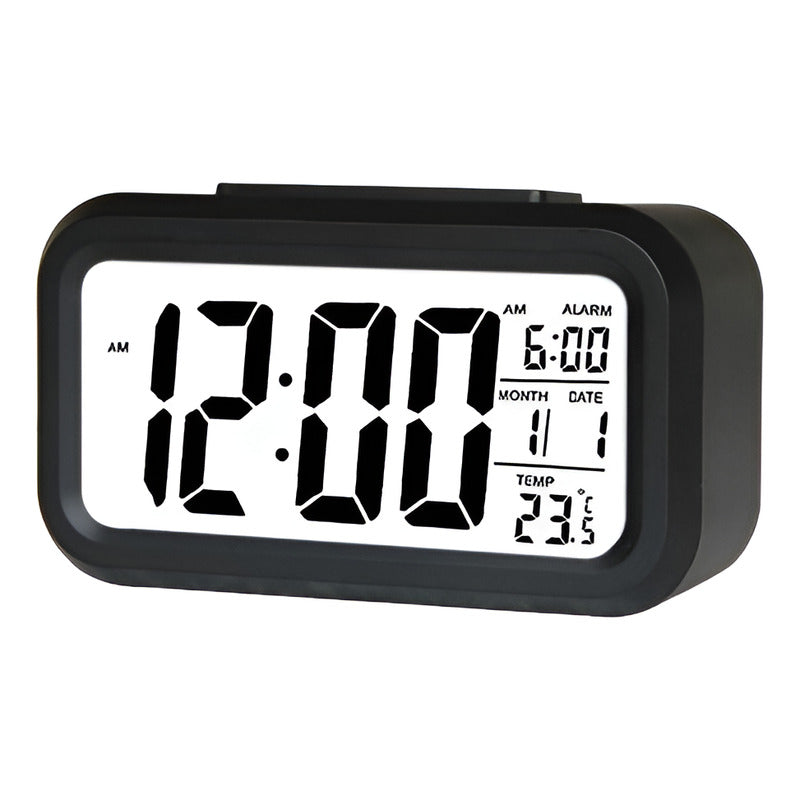 Reloj Despertador Digital Luz Lcd Temperatura Fecha 62115
