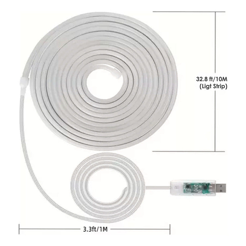 Tira Luz Led 10mts Rgb Con Bluetooth Neon Flex Control Usb