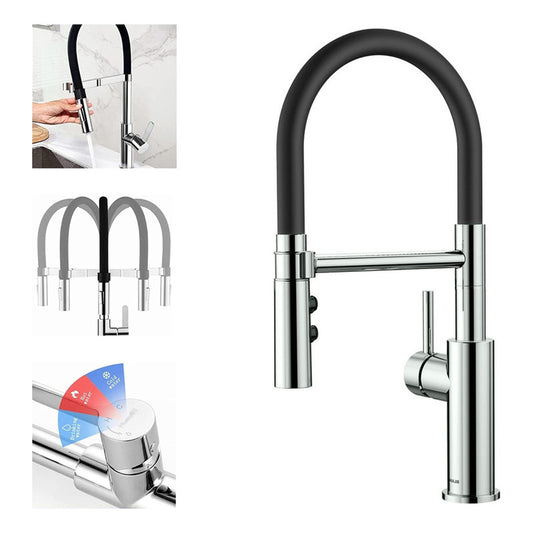 Llave Grifo Lavaplatos De Lujo Cocina Moderna Acero Cromado