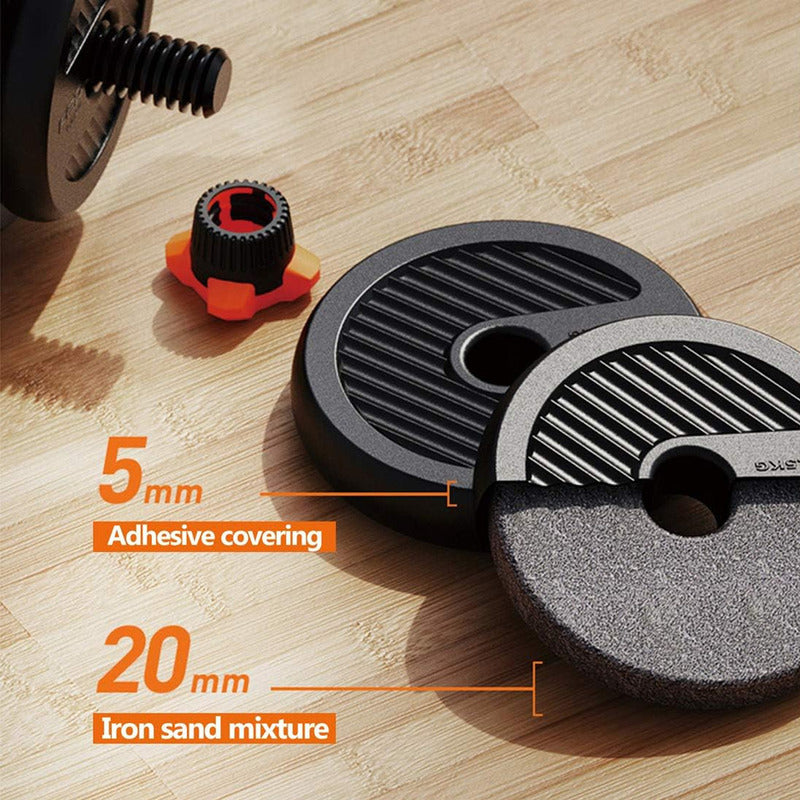 Set Mancuernas Profesional 20kg Kettlebell Barra