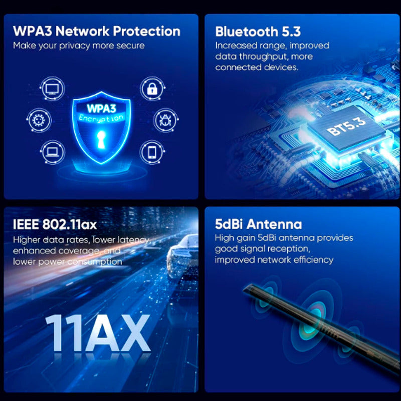 Adaptador Antena Wifi Usb Dual 5g 900mbps Alta Velocidad