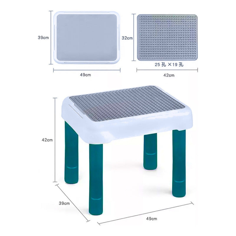 Mesa De Bloques Para Construccion 85 Piezas 1 Silla