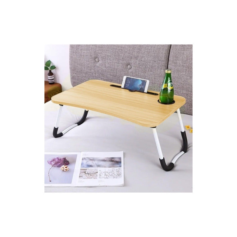 Mesa Plegable Para Cama Y Notebook Multifuncional De Madera