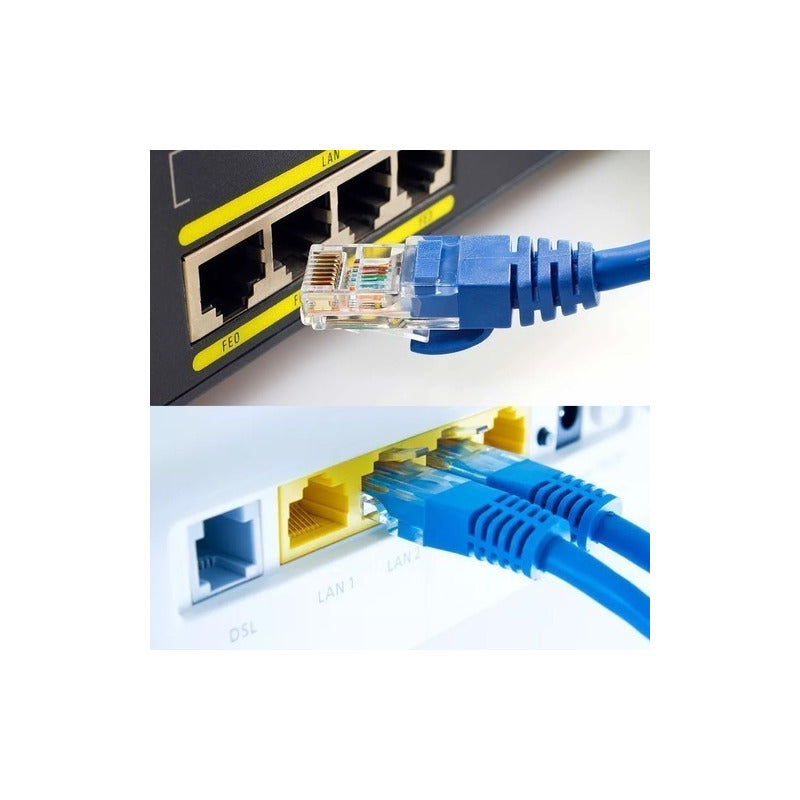 Cable De Red Cat6 Lan 20 Metros Alta Transferencia De Datos