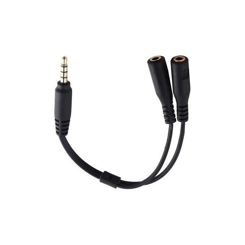 Adaptador Audio Microfono 2 Aux Hembra A 1 Aux Macho 3.5mm