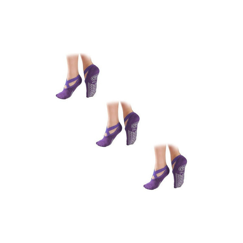 Pack 3 Calcetines Yoga Antideslizantes Transpirables Cruz