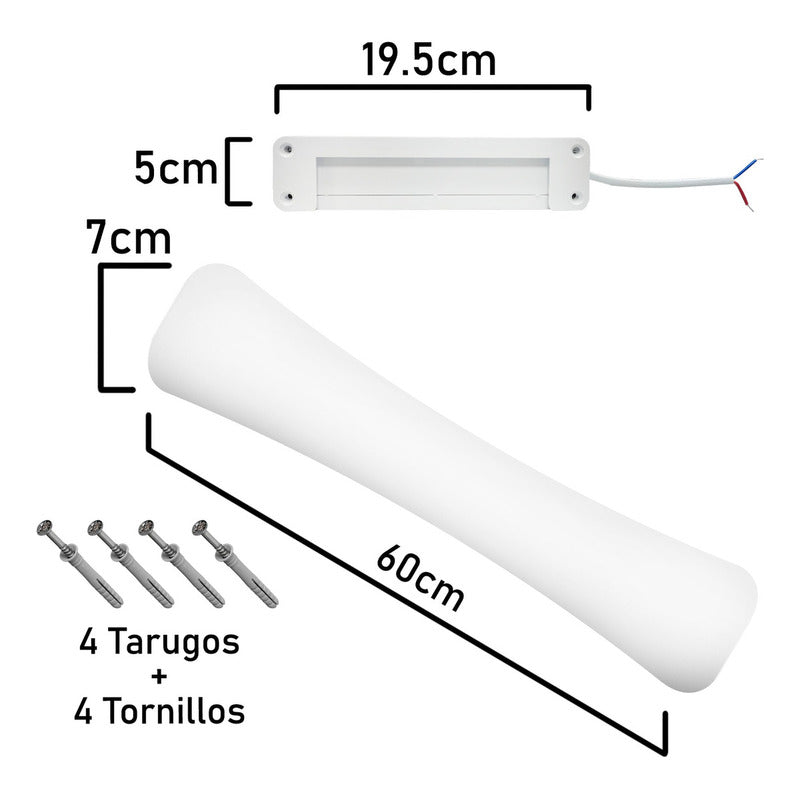 Pack 10 Tubo Led Foco 24w Techo Luz Fria Curvo 60cm Aspor