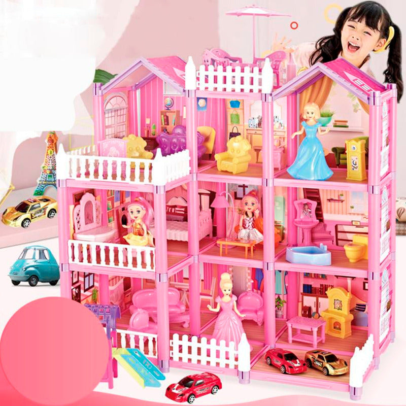 Casa De Muñecas Pista Auto Luxury Villas Con Muñeca 254 Pcs