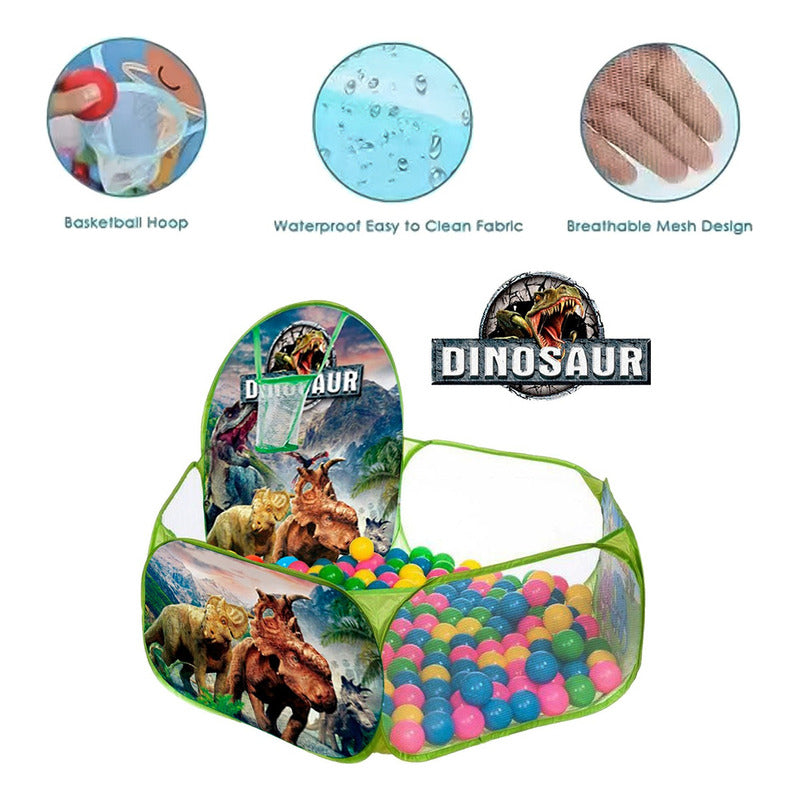 Piscina + 100 Pelotas 120cm Niños Dinosaurio Tienda Jurásica