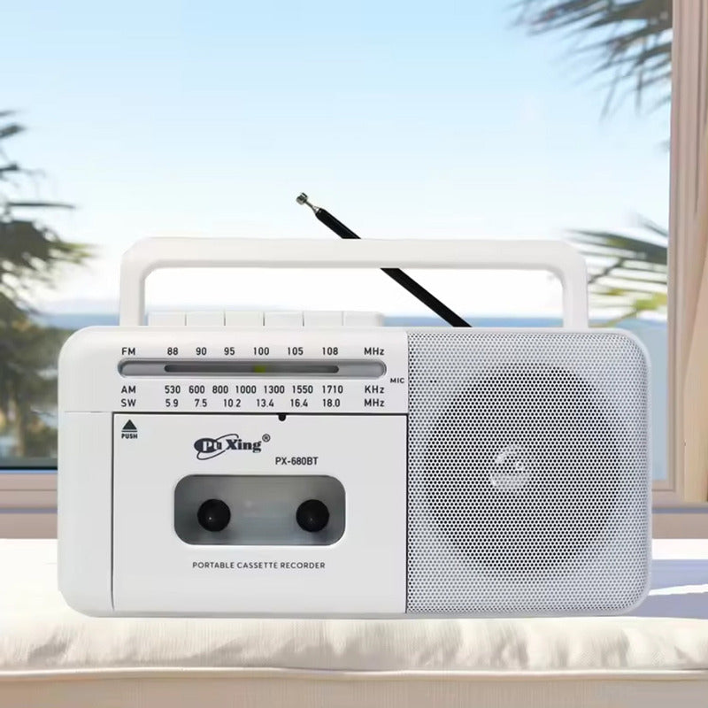 Radio Cassette Bluetooth Am/fm Mp3 Sd Usb Recargable Y Pilas